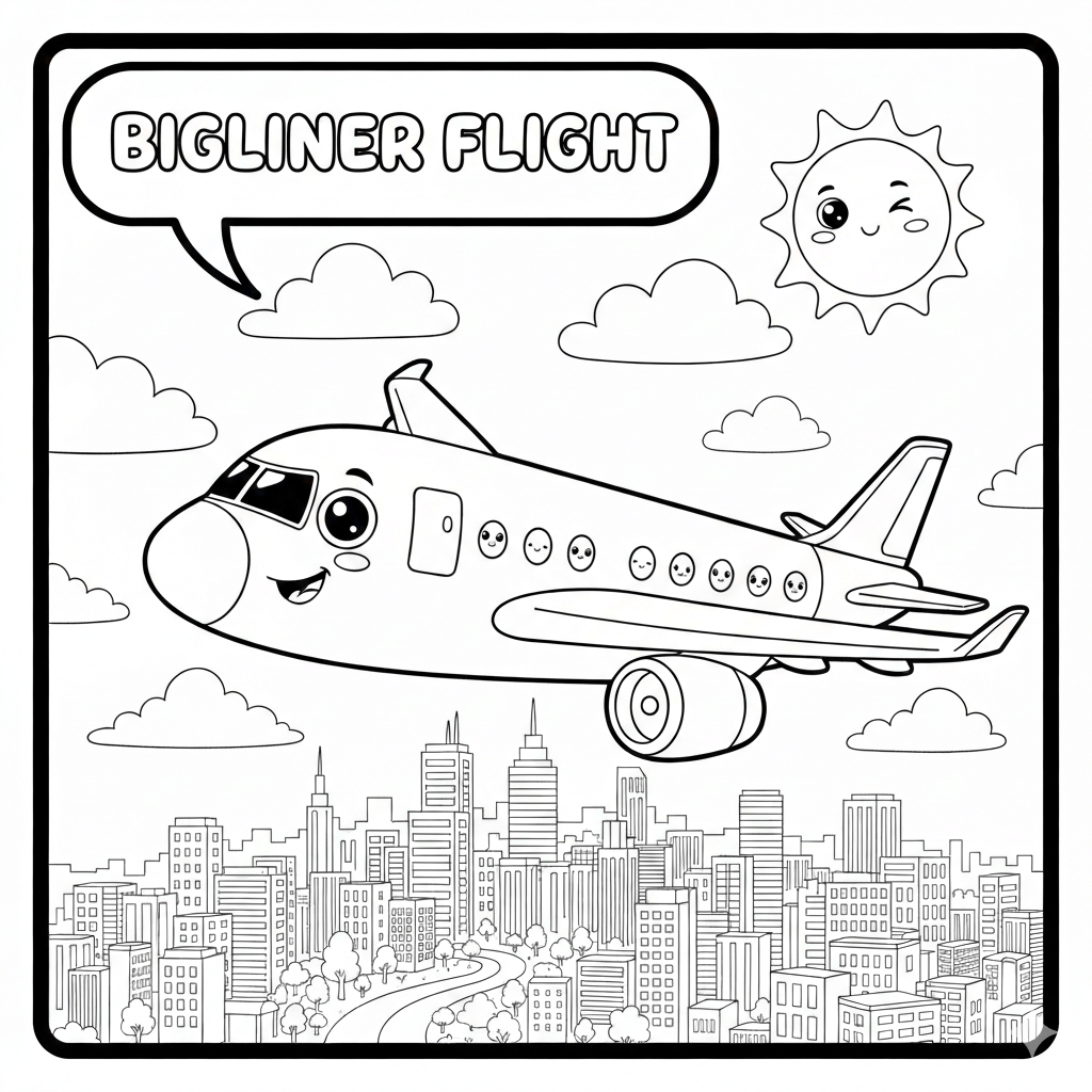 Big Plane Coloring Page