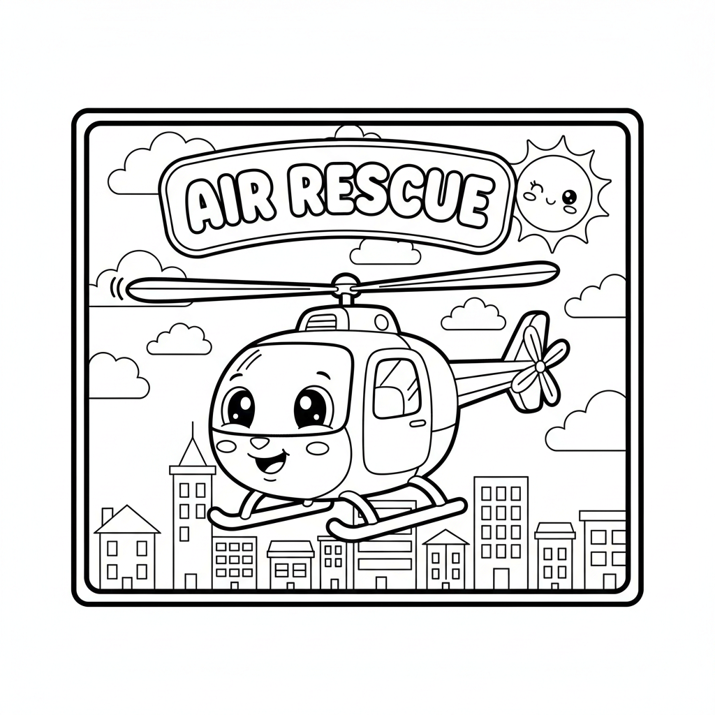 Helicopter Coloring Page
