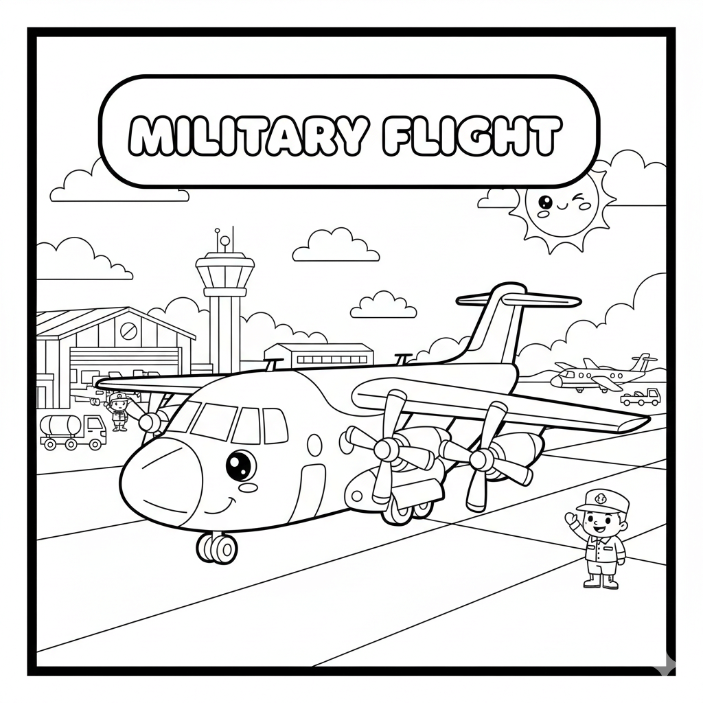 Military Plane Coloring Page