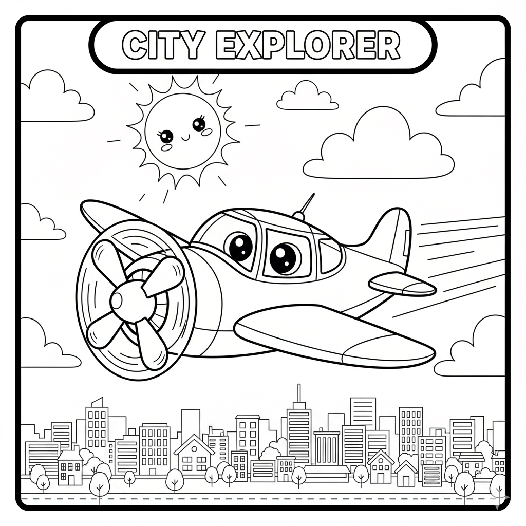 Propeller Plane Coloring Page