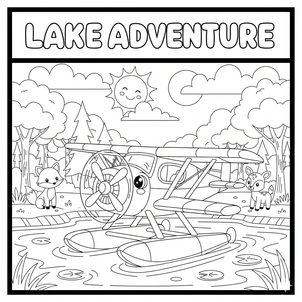 Seaplane Coloring Page