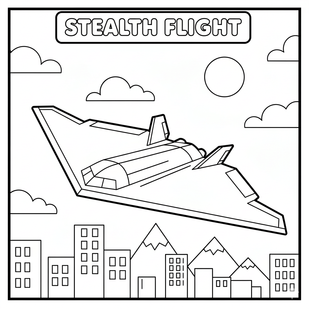 Stealth Plane Coloring Page