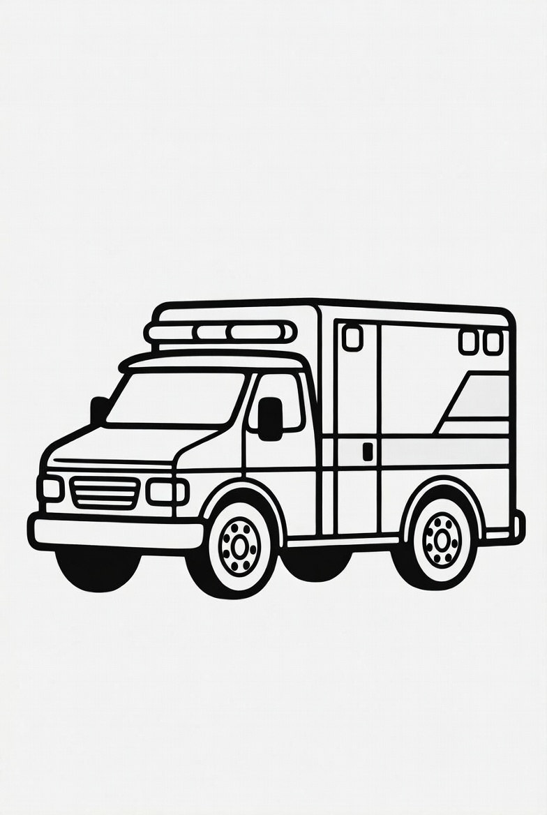Ambulance Coloring Page