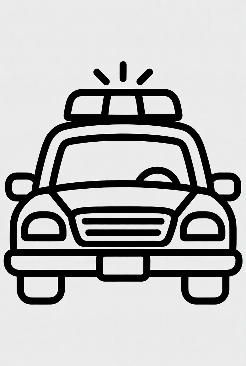 Police Car Coloring Page