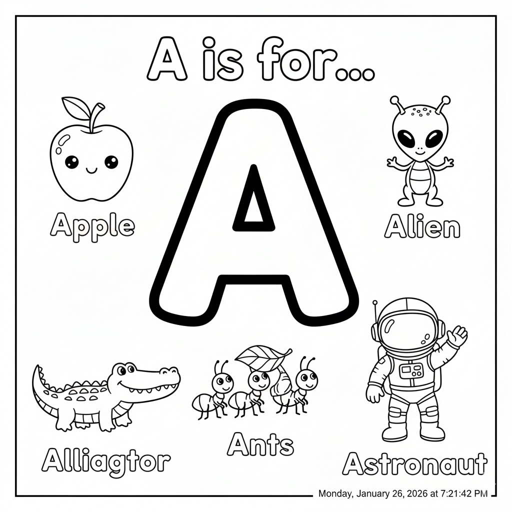 Letter Coloring Pages