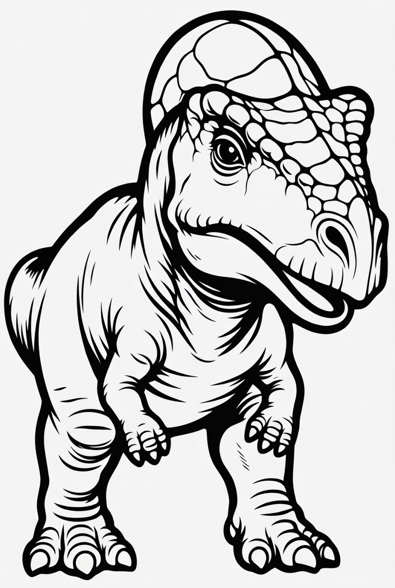 Pachycephalosaurus Coloring Page