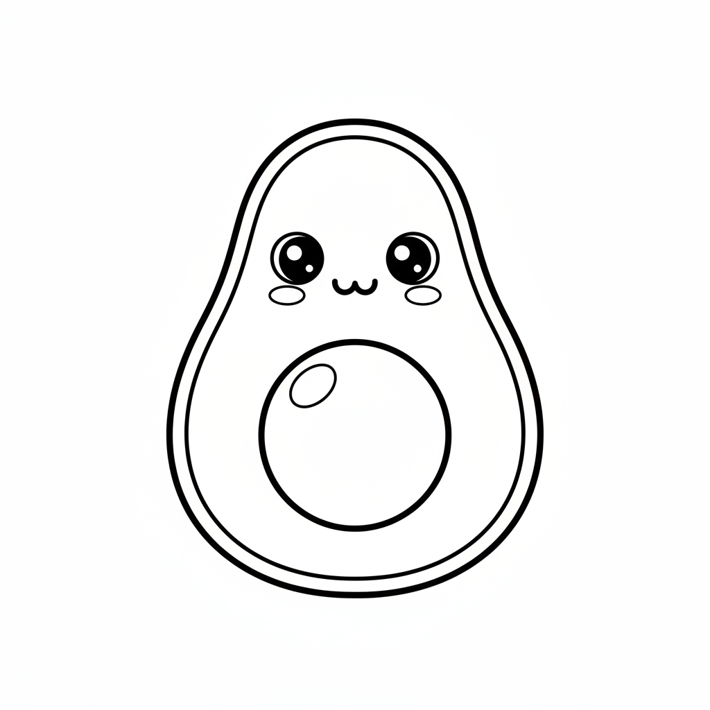 Avocado Coloring Page