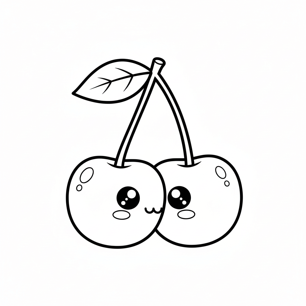 Cherry Coloring Page