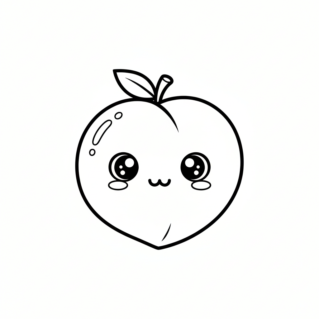 Peach Coloring Page