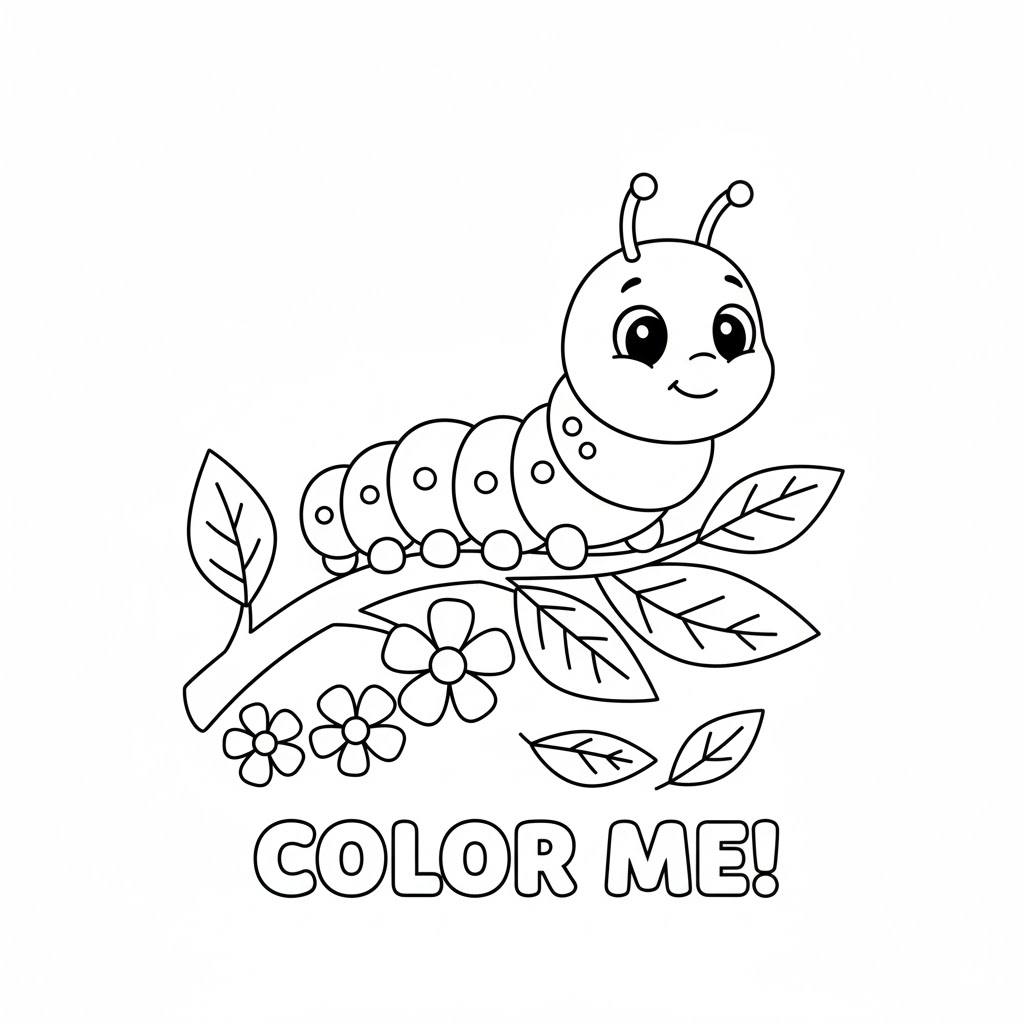 Caterpillar Coloring Page