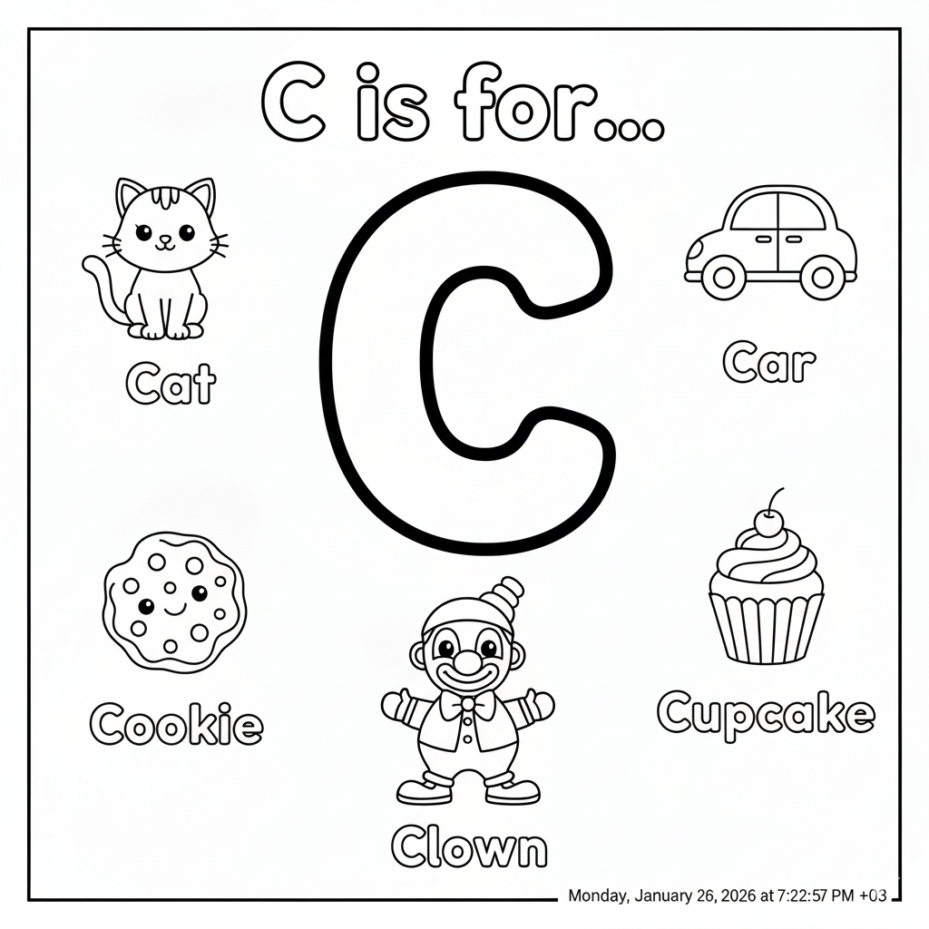 Letter C Coloring Page