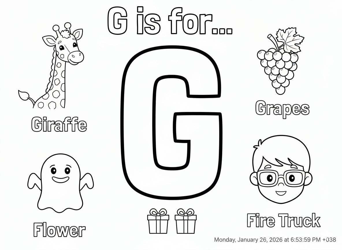 Letter G Coloring Page