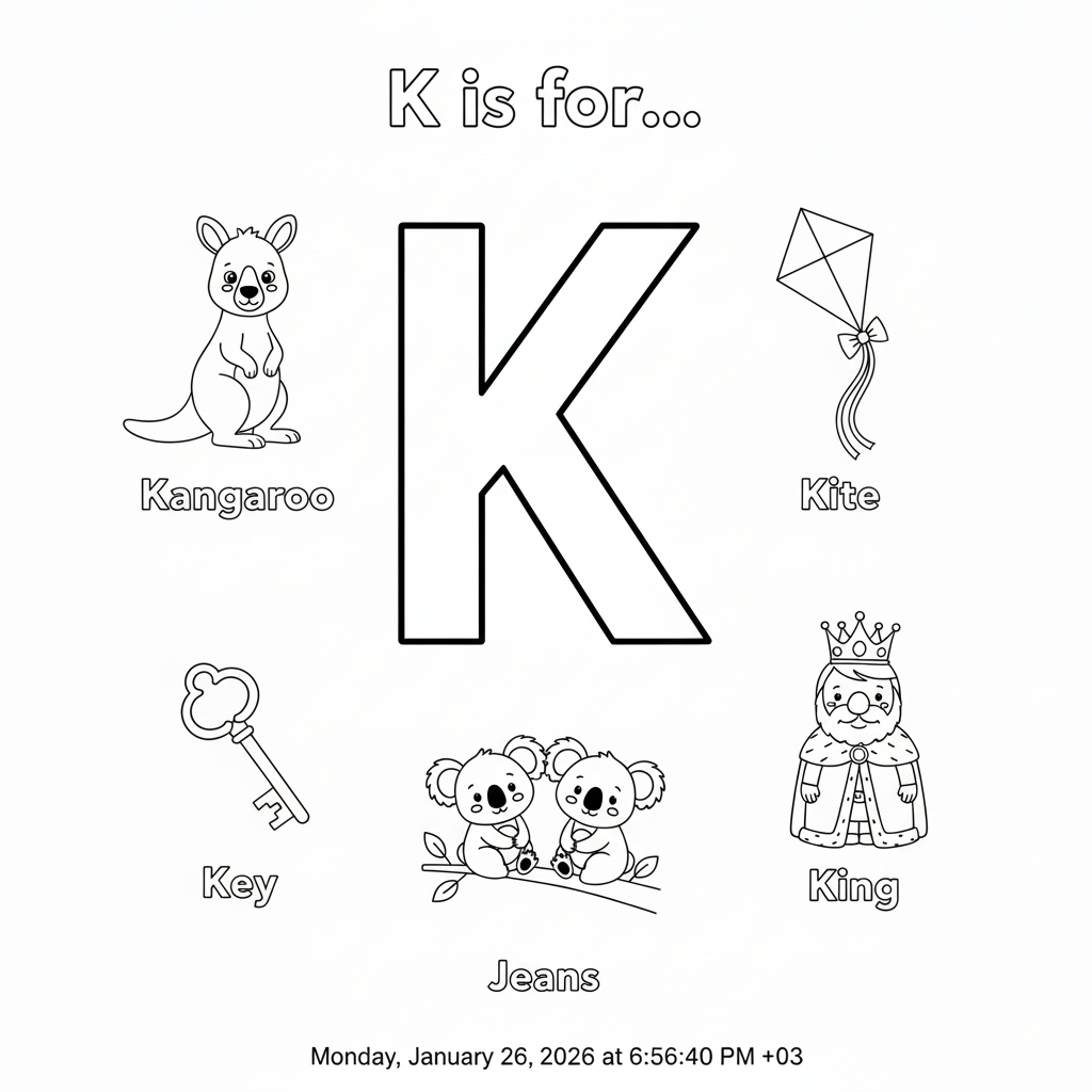 Letter K Coloring Page