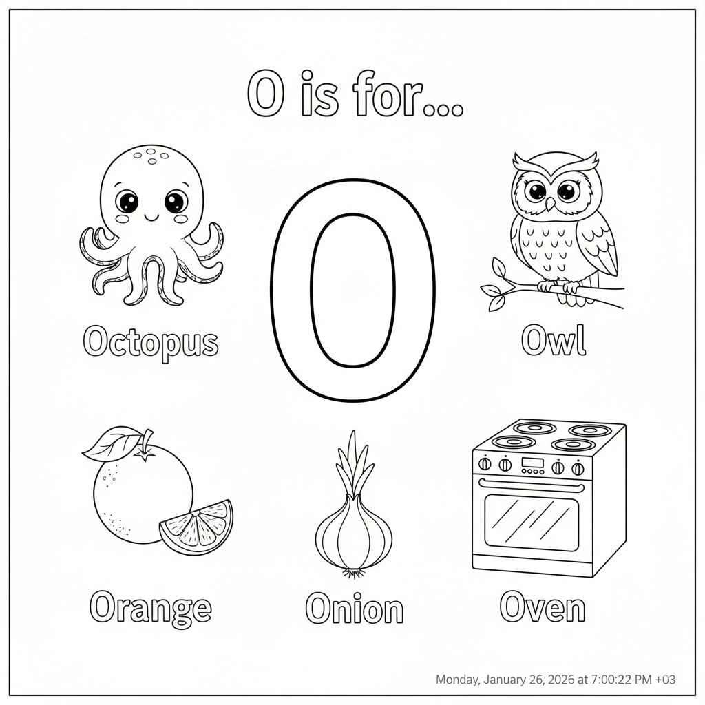 Letter O Coloring Page