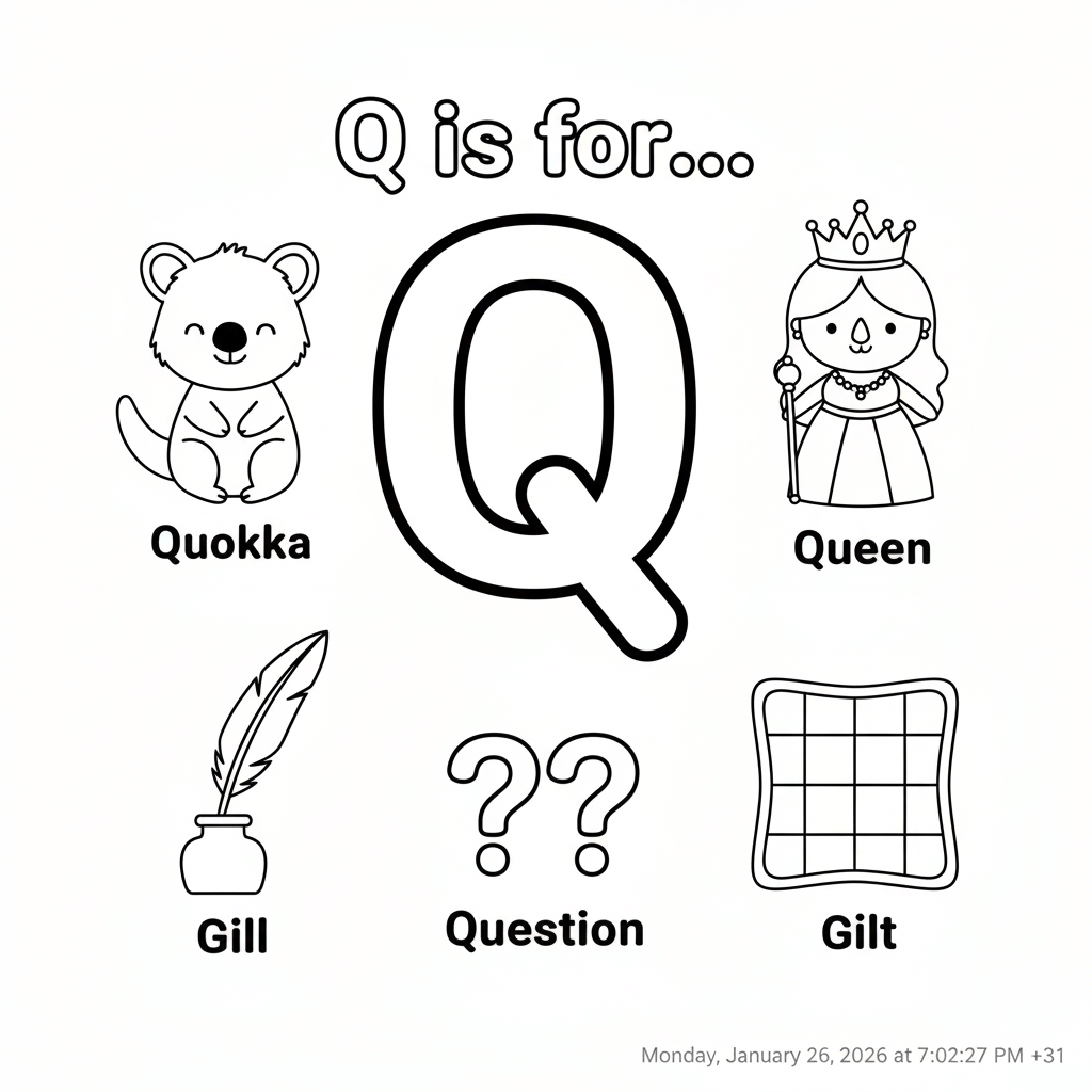 Letter Q Coloring Page