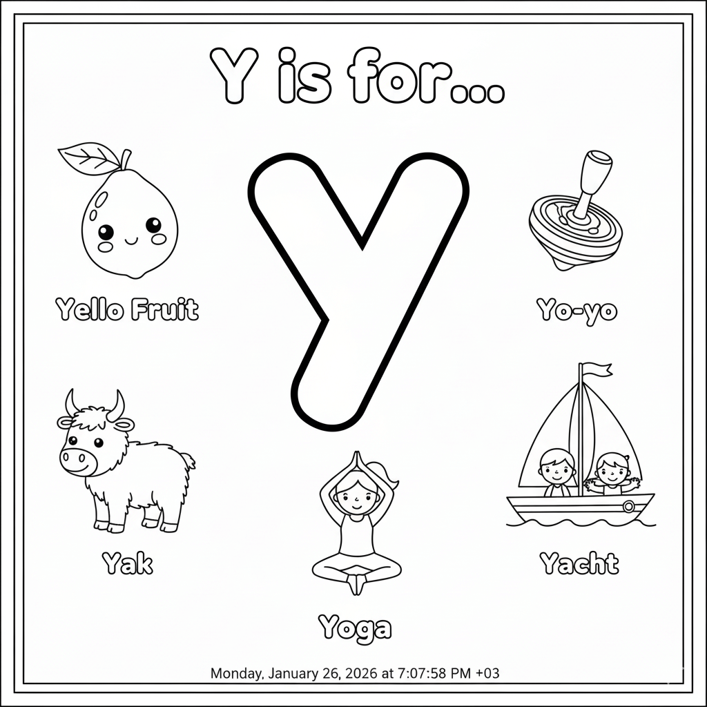 Letter Y Coloring Page