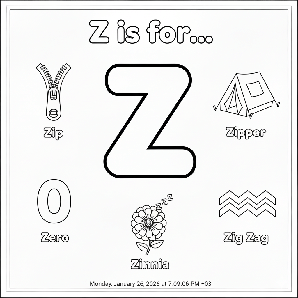 Letter Z Coloring Page