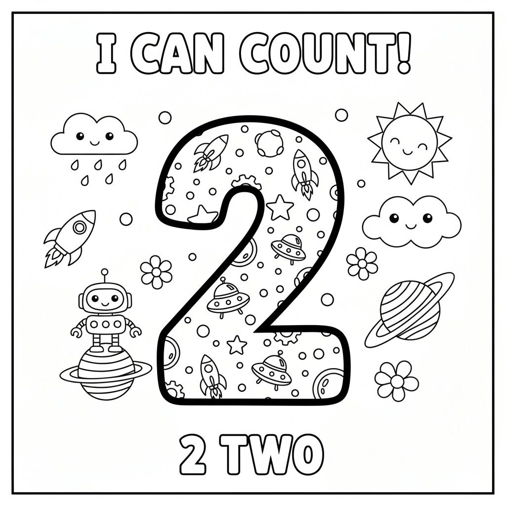Number 2 Coloring Page