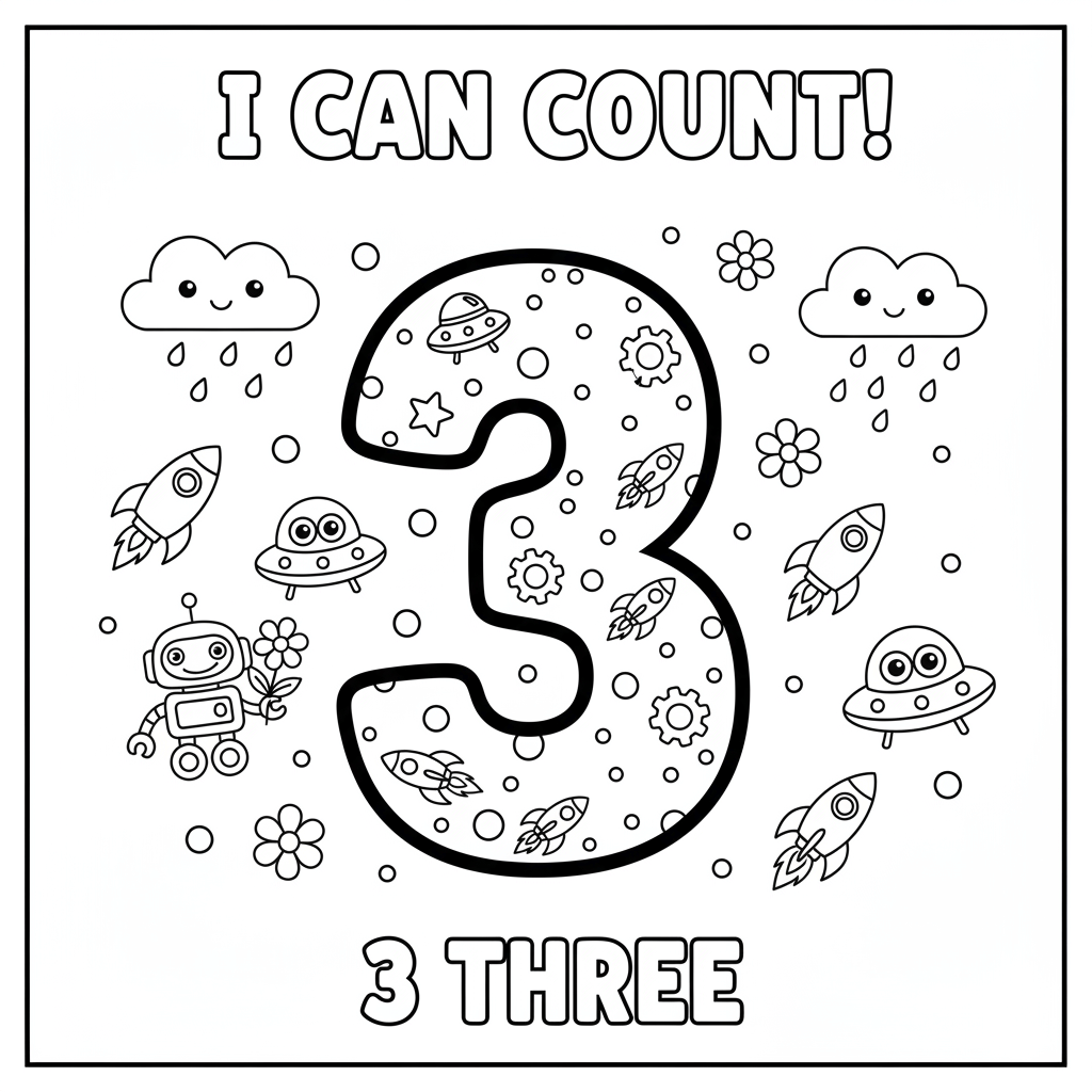 Number 3 Coloring Page