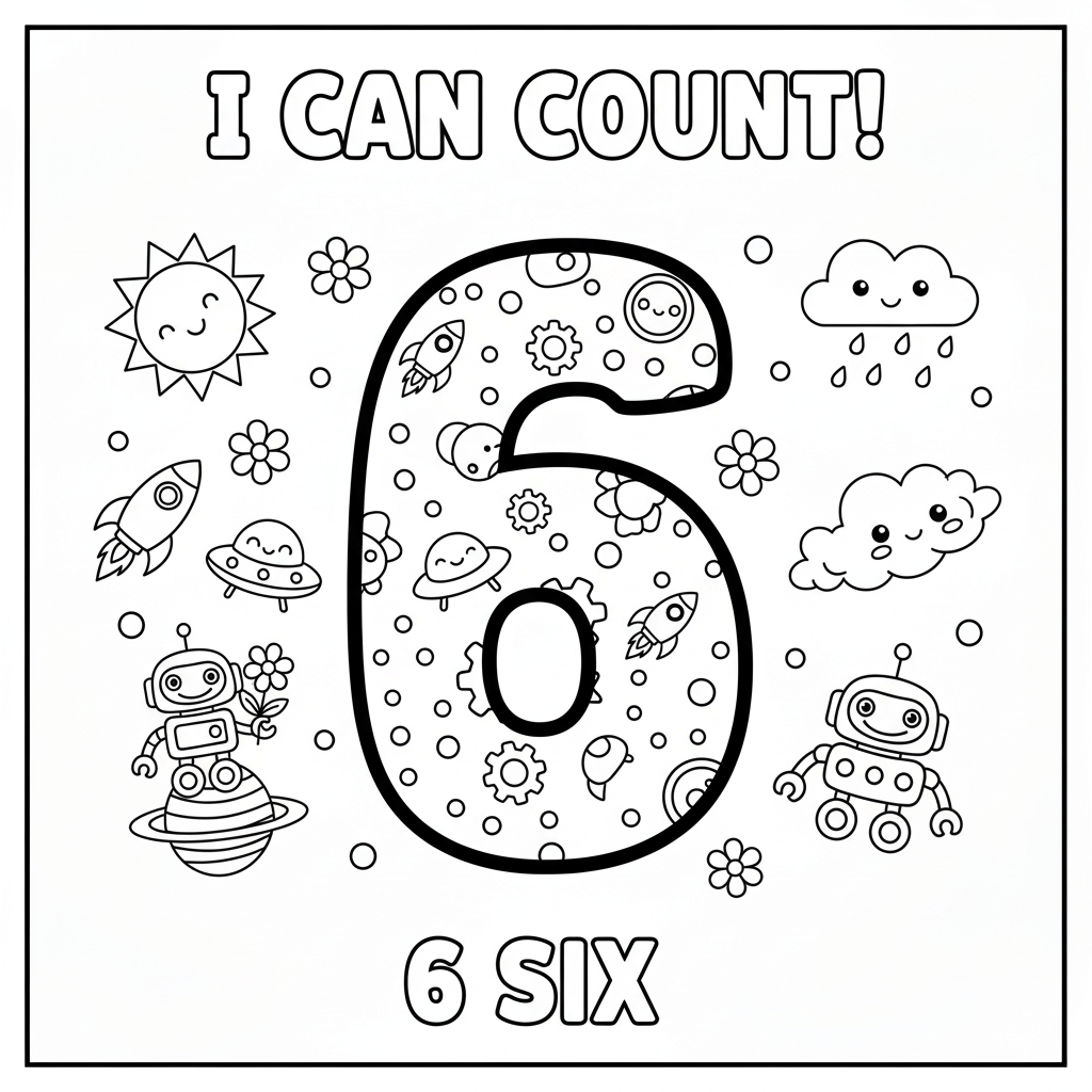 Number 6 Coloring Page