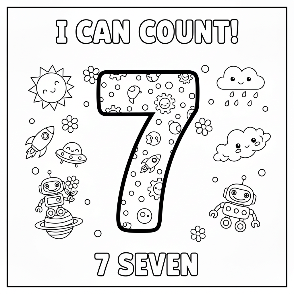 Number 7 Coloring Page