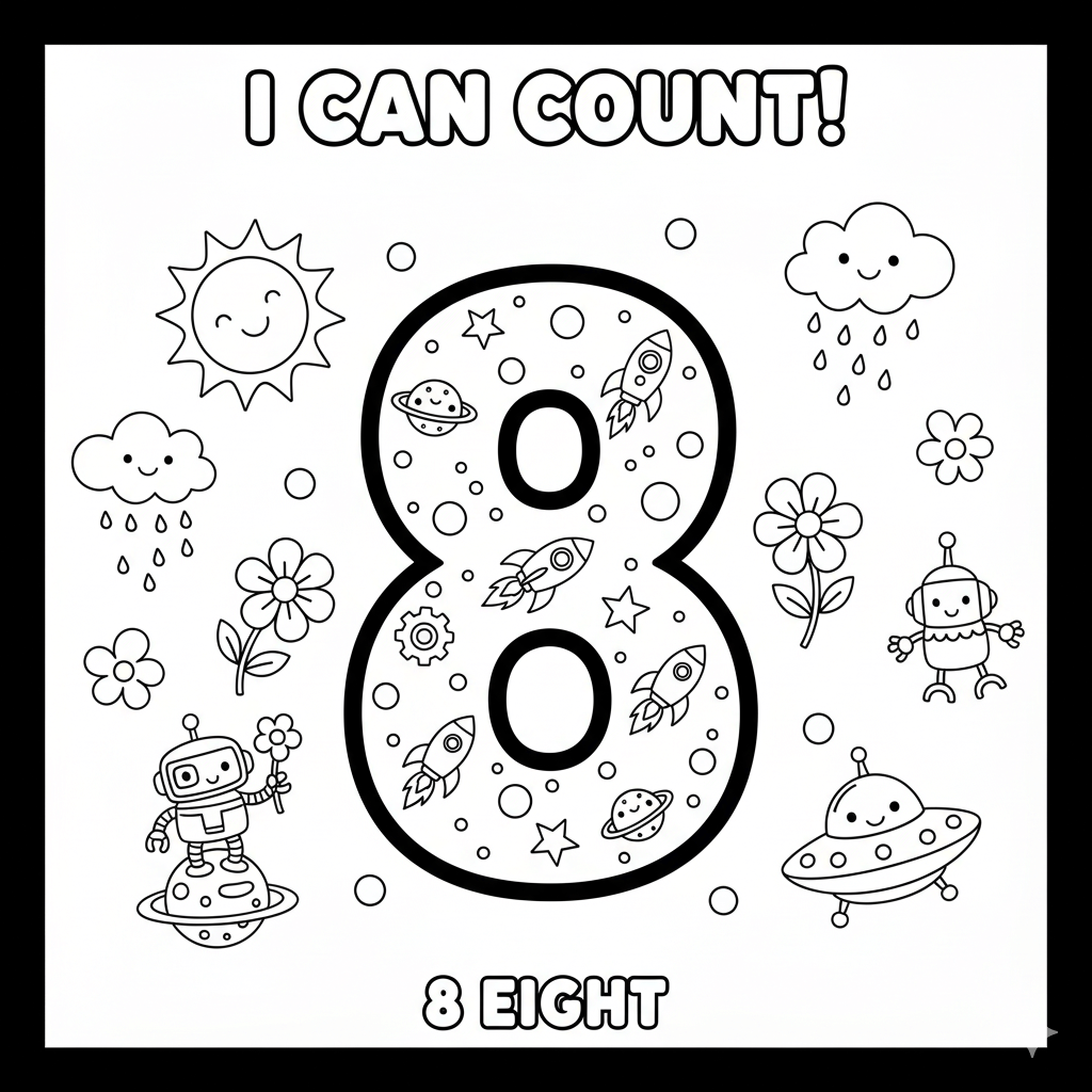 Number 8 Coloring Page