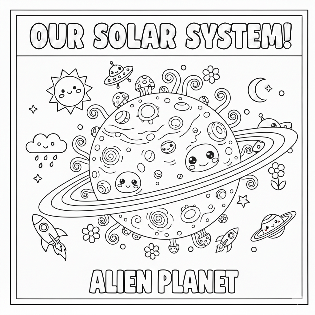 Alien Planet Coloring Page