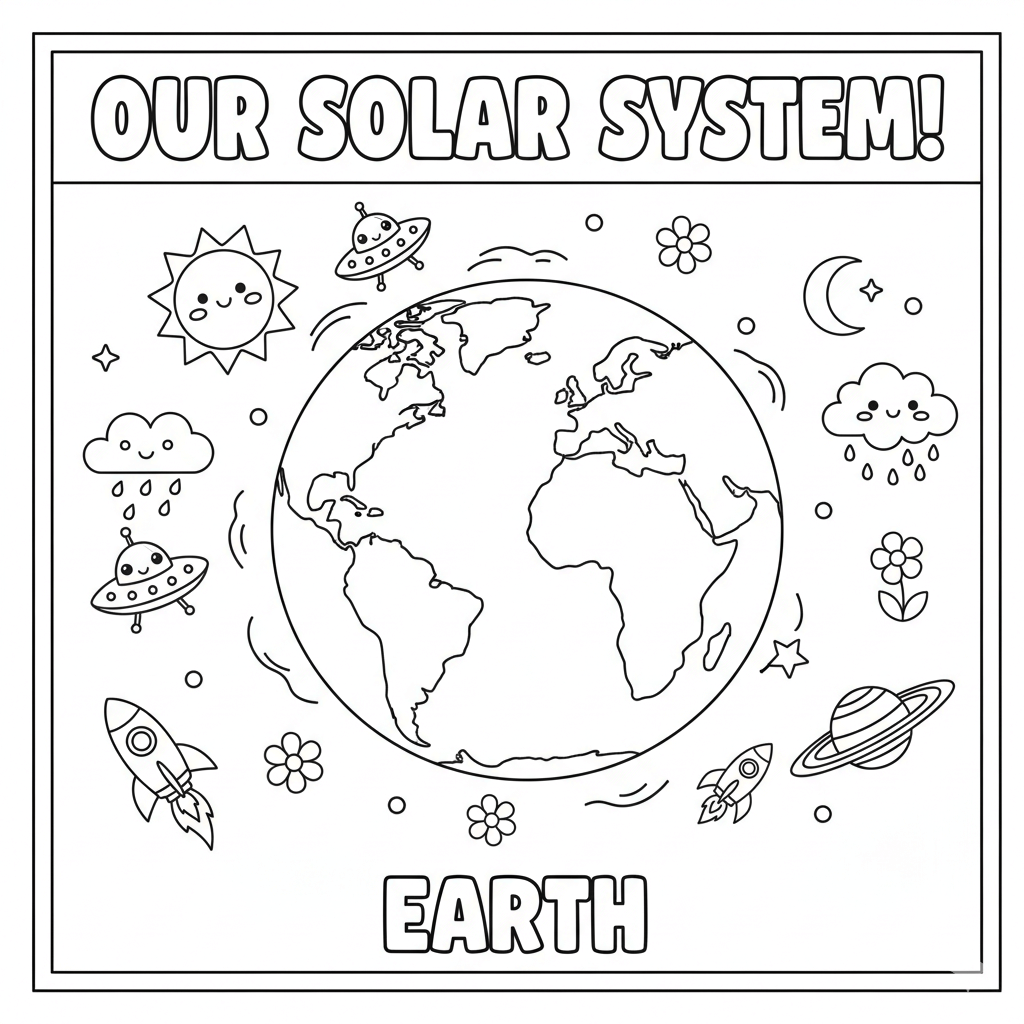 Earth Coloring Page