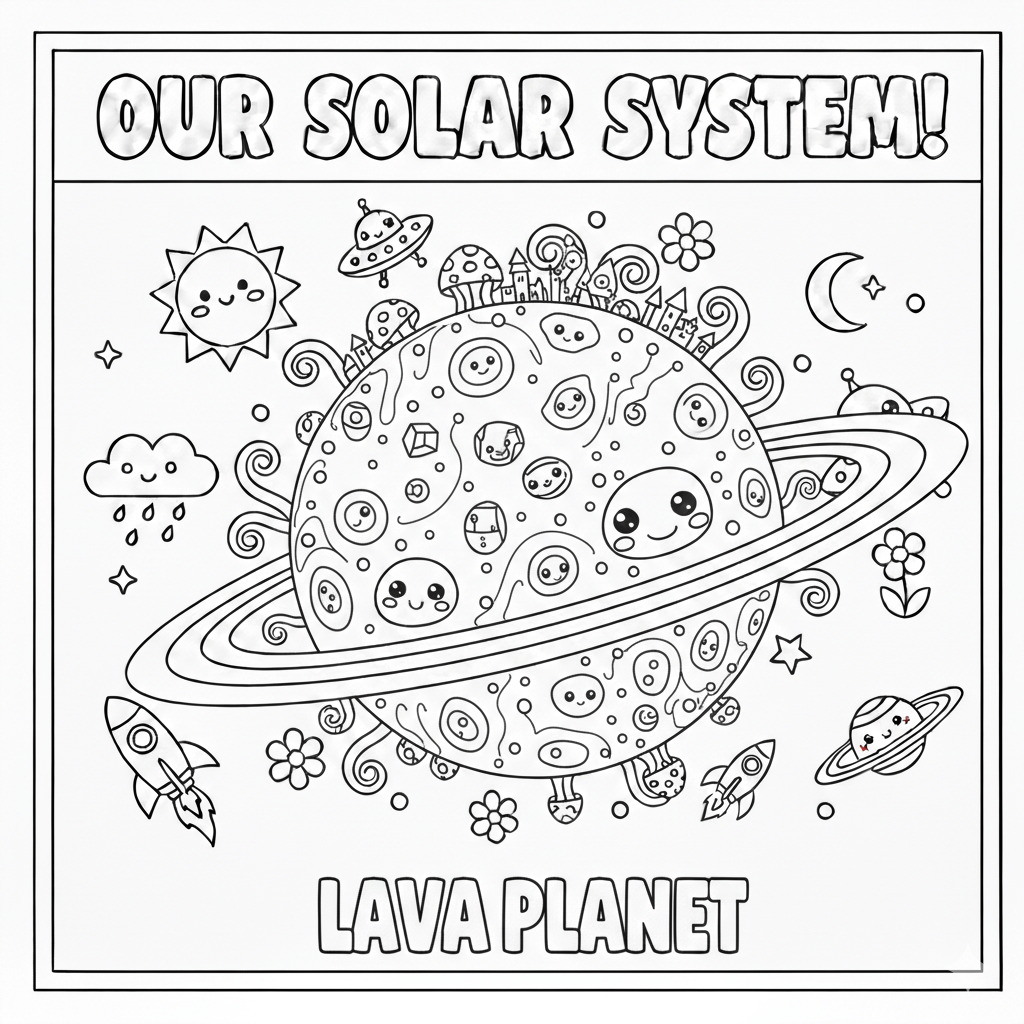 Lava Planet Coloring Page