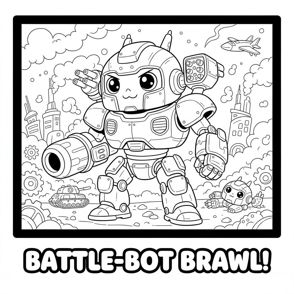 Battle Robot Coloring Page