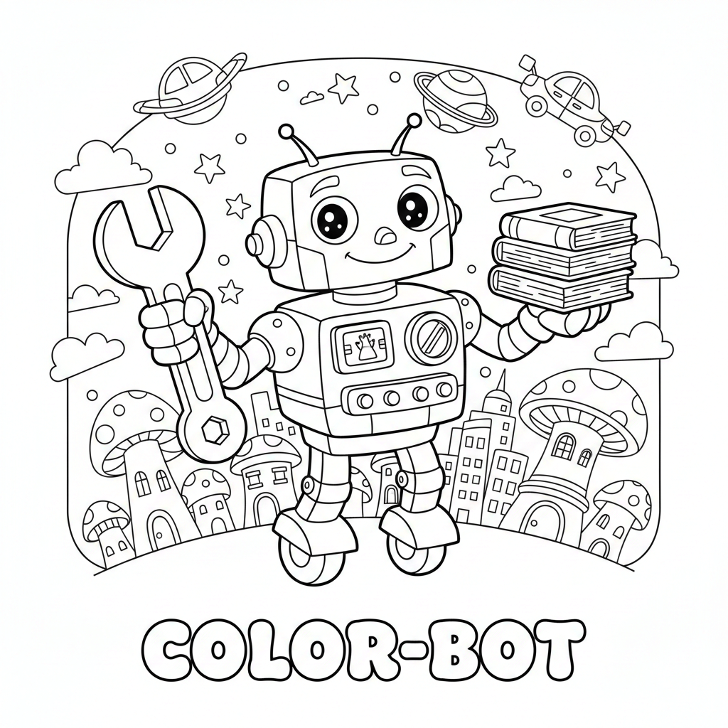 Robot Coloring Page