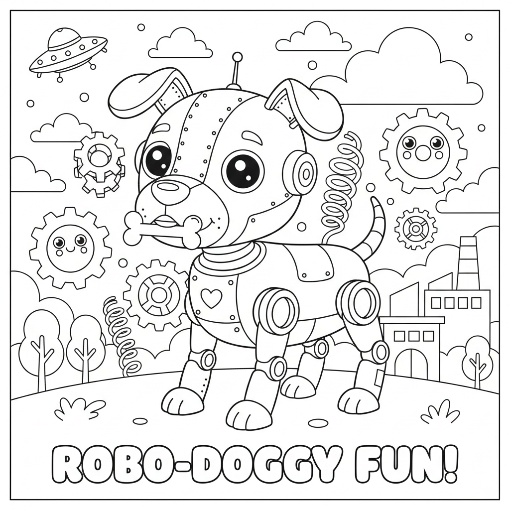 Robot Dog Coloring Page