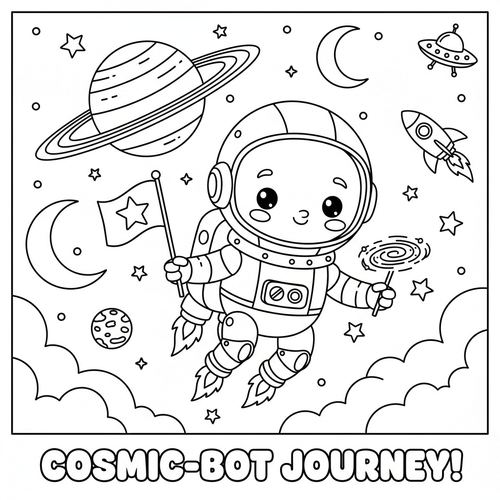 Space Robot Coloring Page
