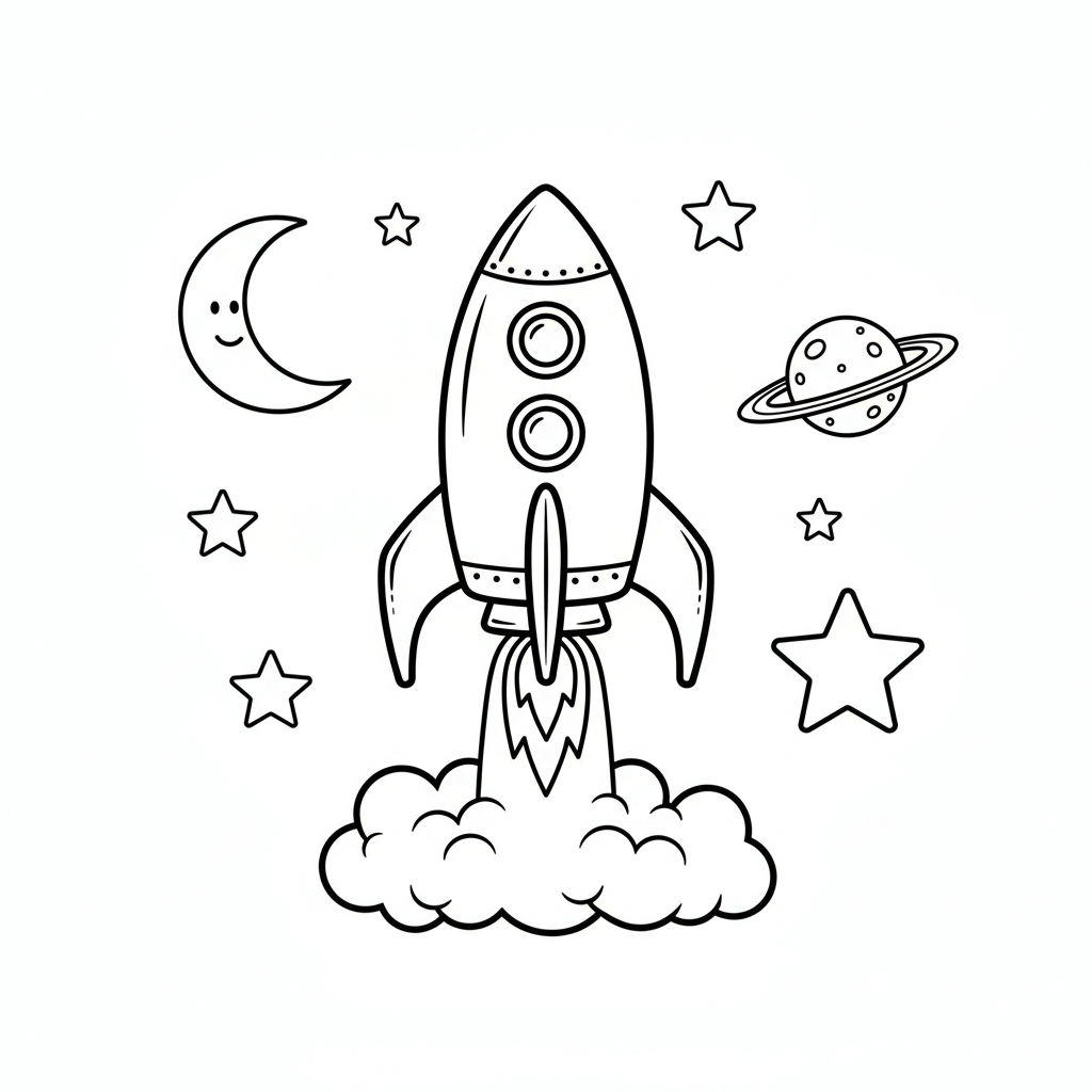 Rocket Coloring Page