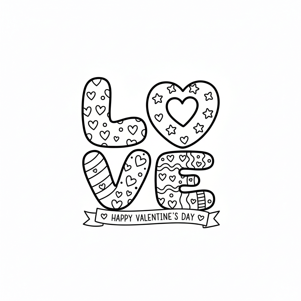 Love Coloring Page